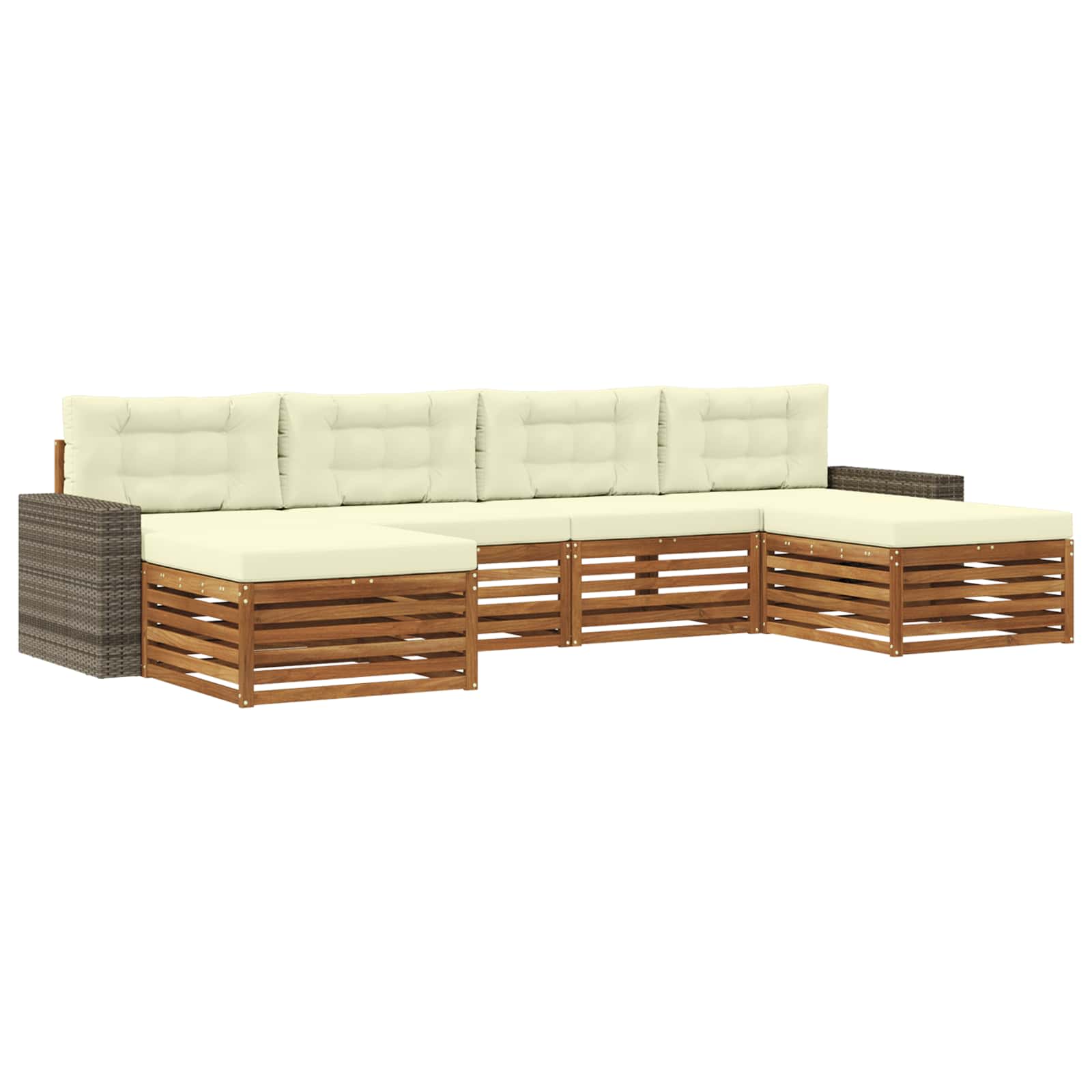 Setovi sofa s jastukom 6 pcs Čvrsto drvo akacije