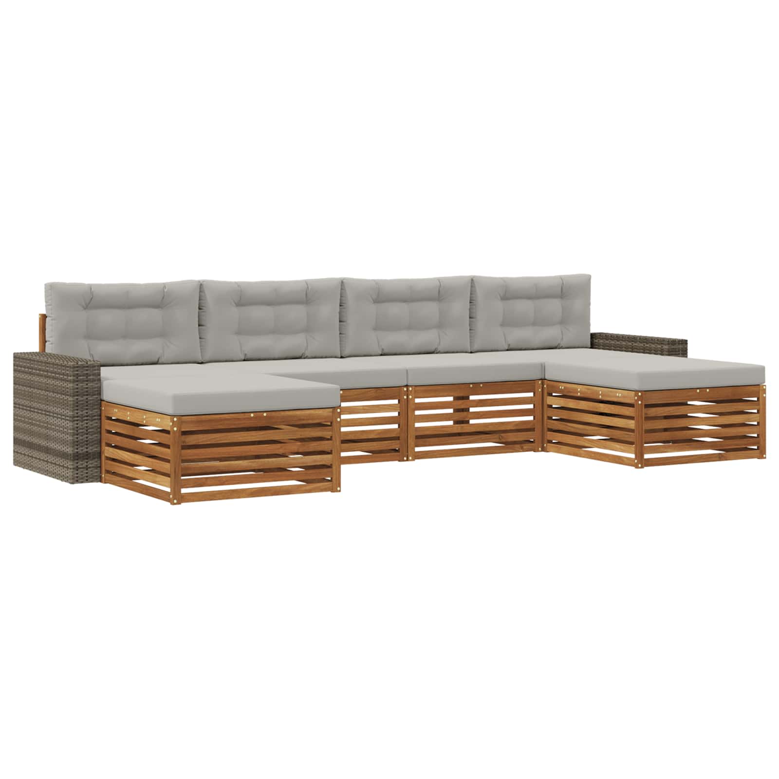 Setovi sofa s jastukom 6 pcs Čvrsto drvo akacije