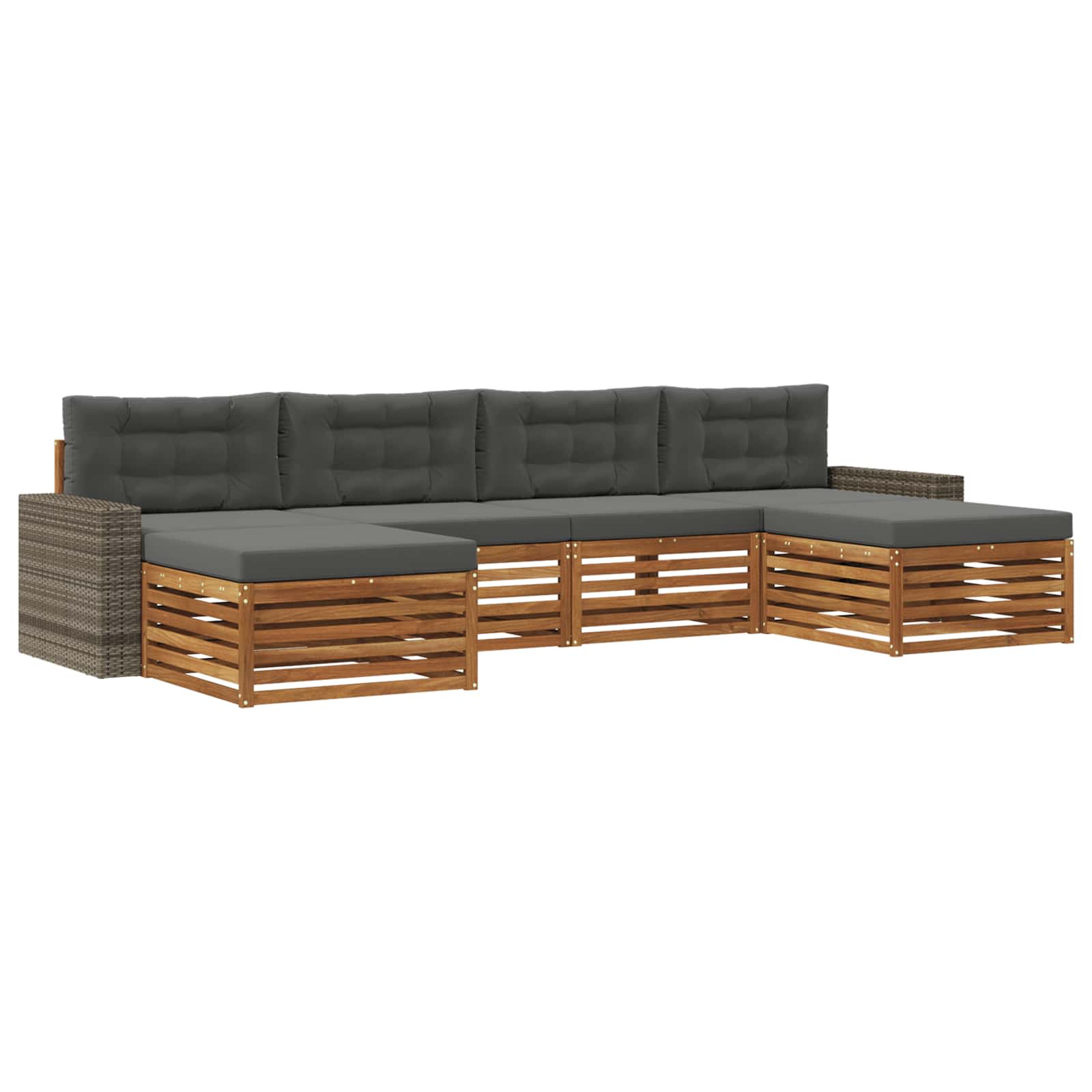Set vanjskih sofa 6 kom. Čvrsto drvo akacije