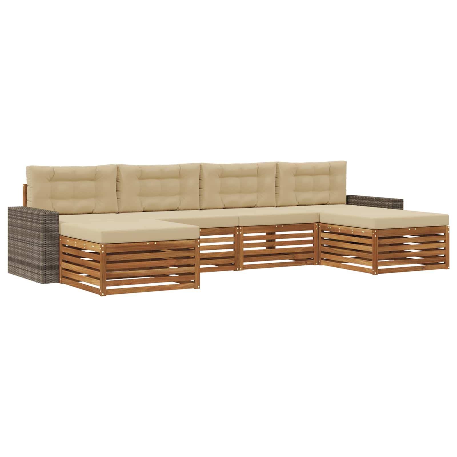 Set vanjskih sofa 6 kom. Čvrsto drvo akacije