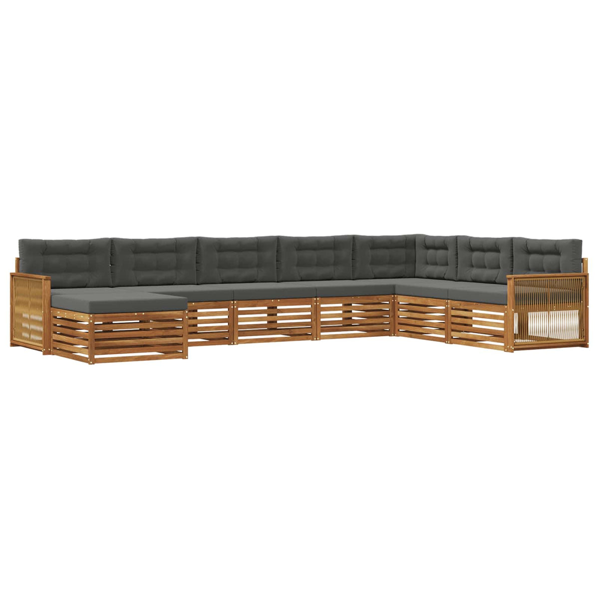 Set vanjskih sofa 8 kom. Prirodna i antracit