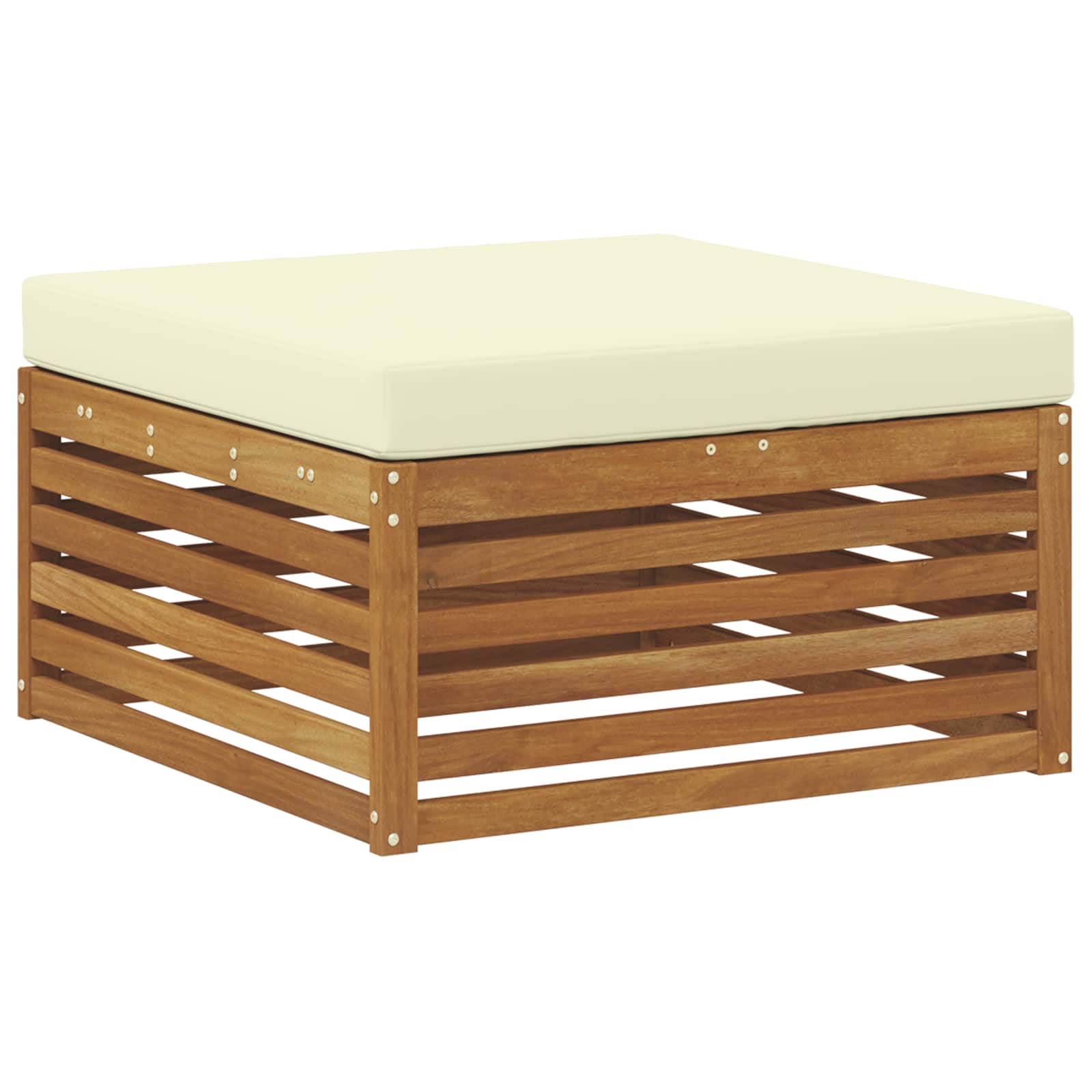 Set vanjskih sofa 8 kom. Prirodna i krem Čvrsto drvo akacije