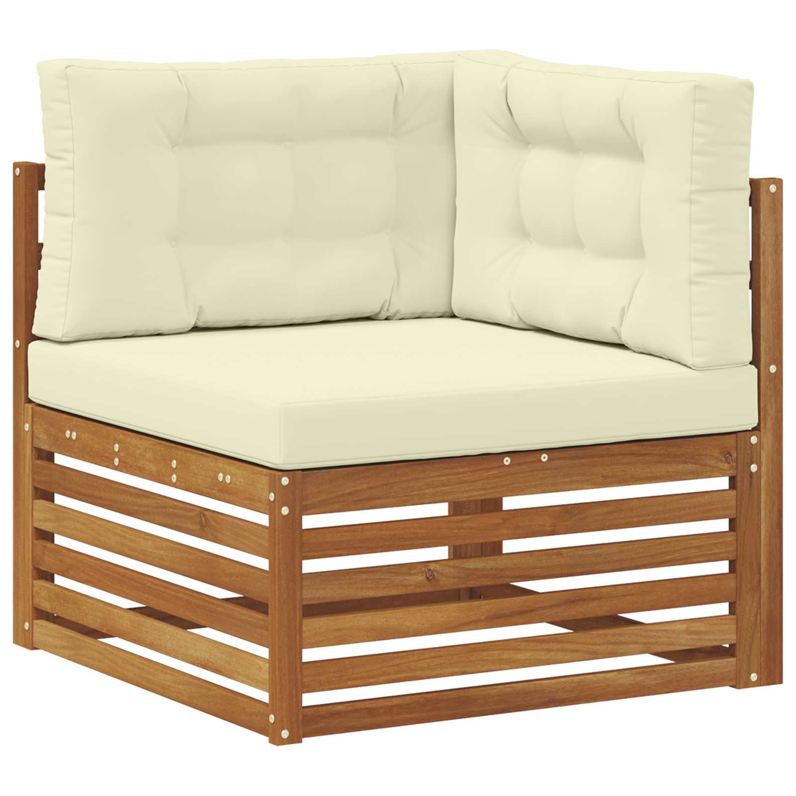 Set vanjskih sofa 8 kom. Prirodna i krem Čvrsto drvo akacije
