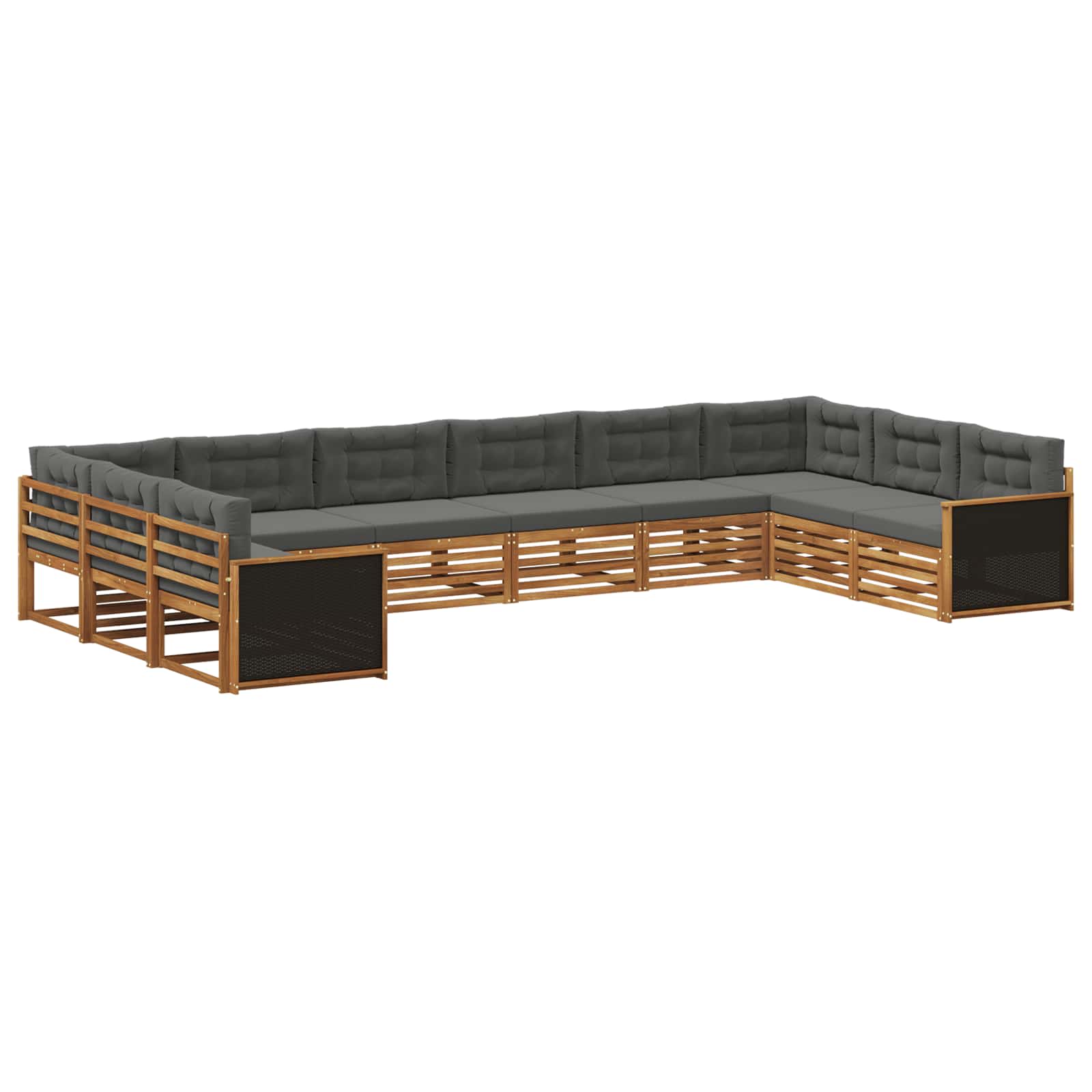 Setovi sofa s jastukom 10 pcs Čvrsto drvo akacije