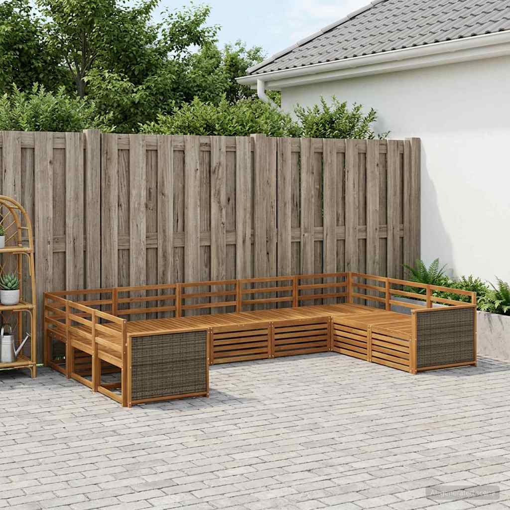 Setovi sofa 10 pcs Čvrsto drvo akacije