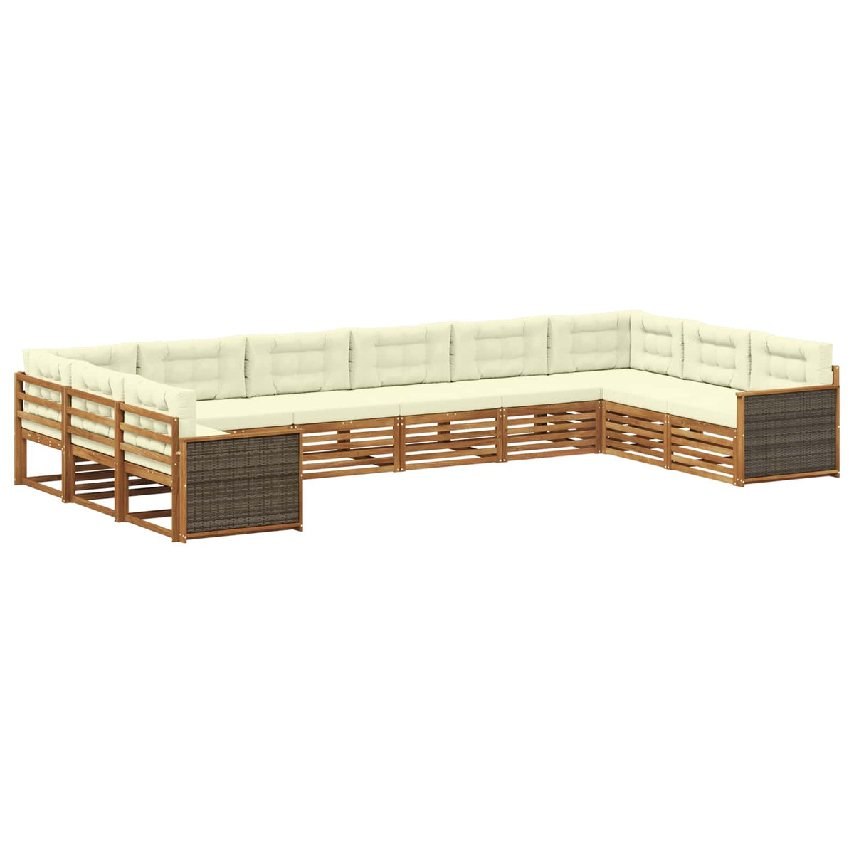 Setovi sofa 10 kom. Čvrsto drvo akacije