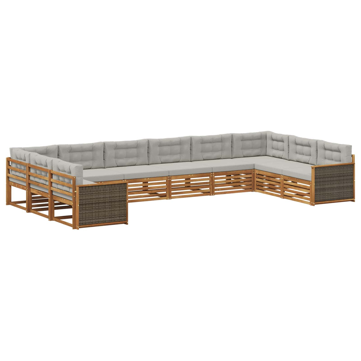 Setovi sofa 10 kom. Čvrsto drvo akacije