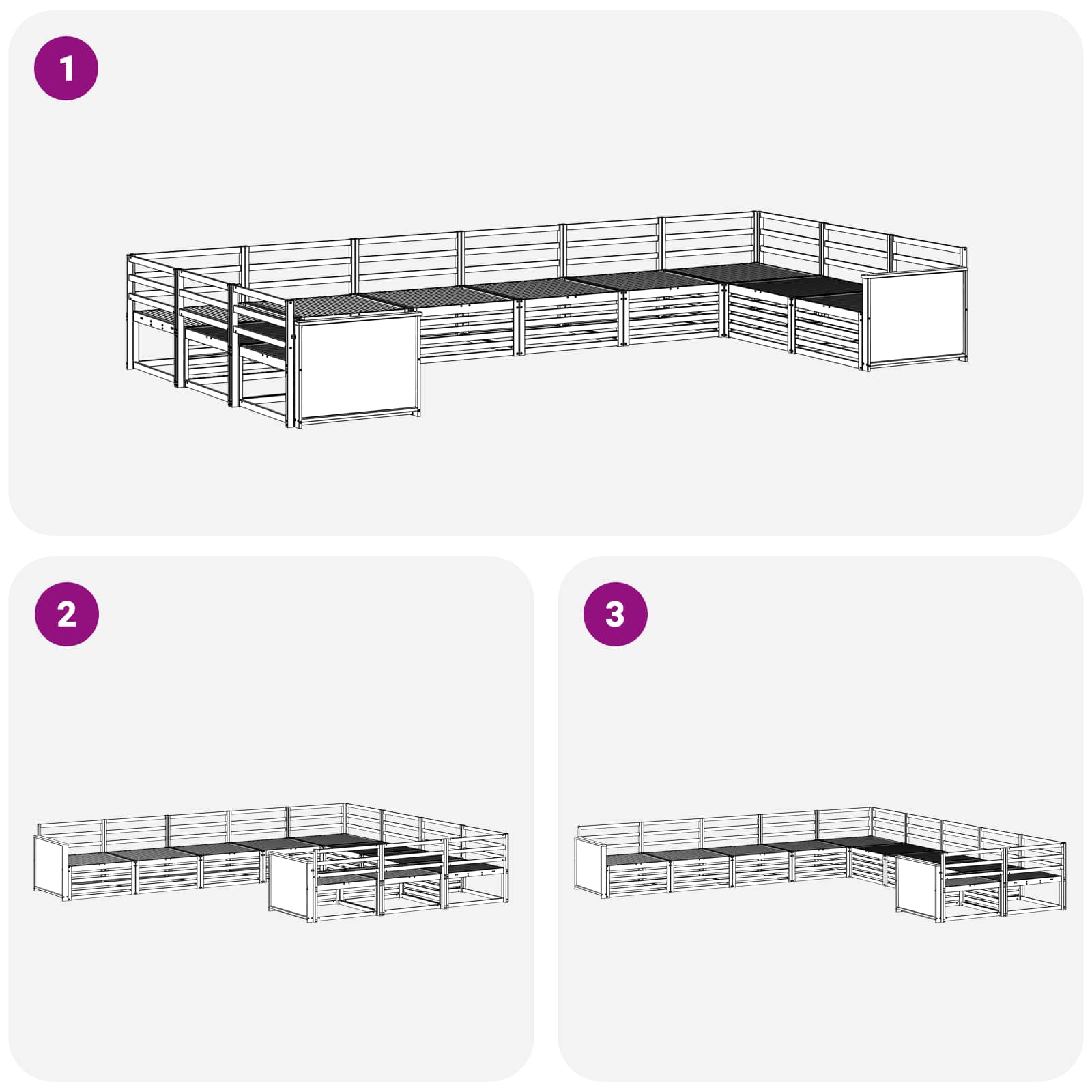 Setovi sofa 10 pcs Čvrsto drvo akacije