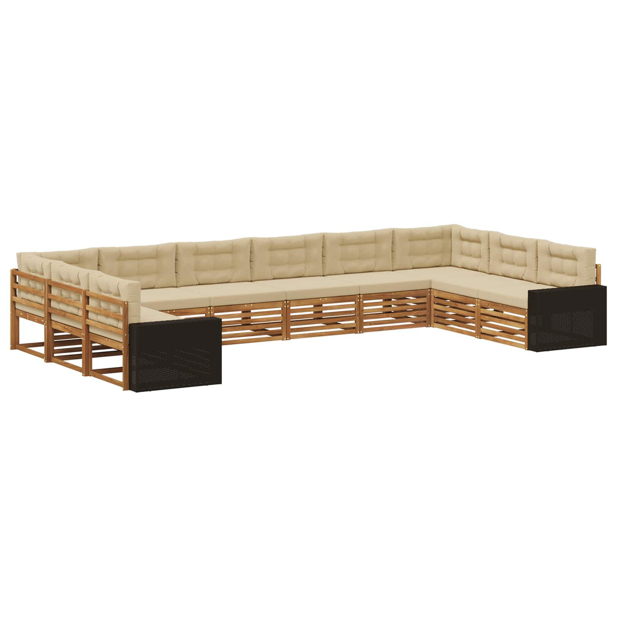 Setovi sofa 10 kom. Čvrsto drvo akacije