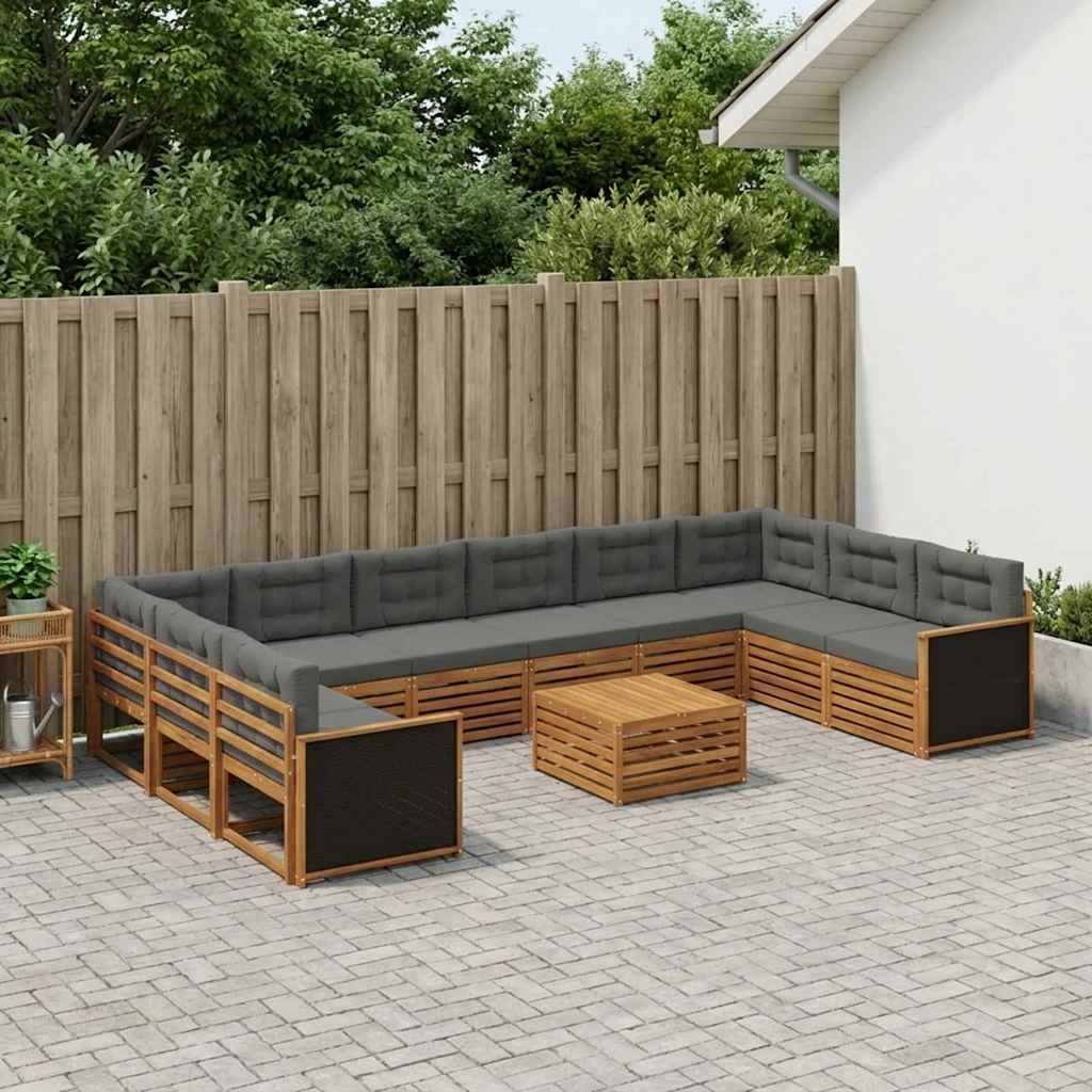 Setovi sofa 11 kom. Čvrsto drvo akacije