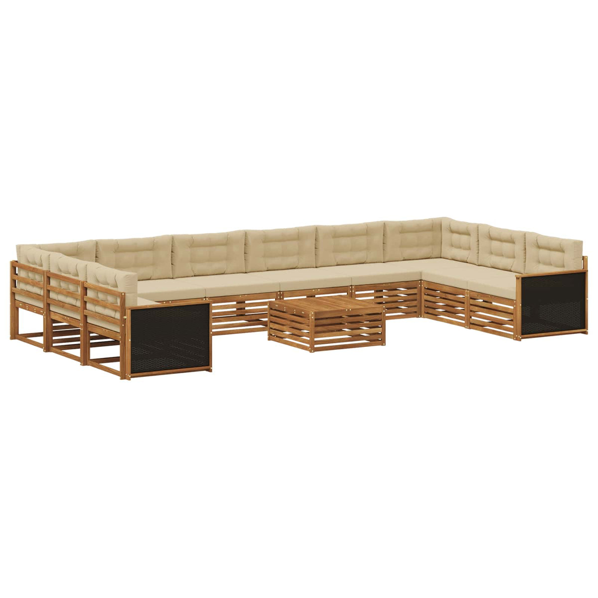 Setovi sofa 11 kom. Čvrsto drvo akacije
