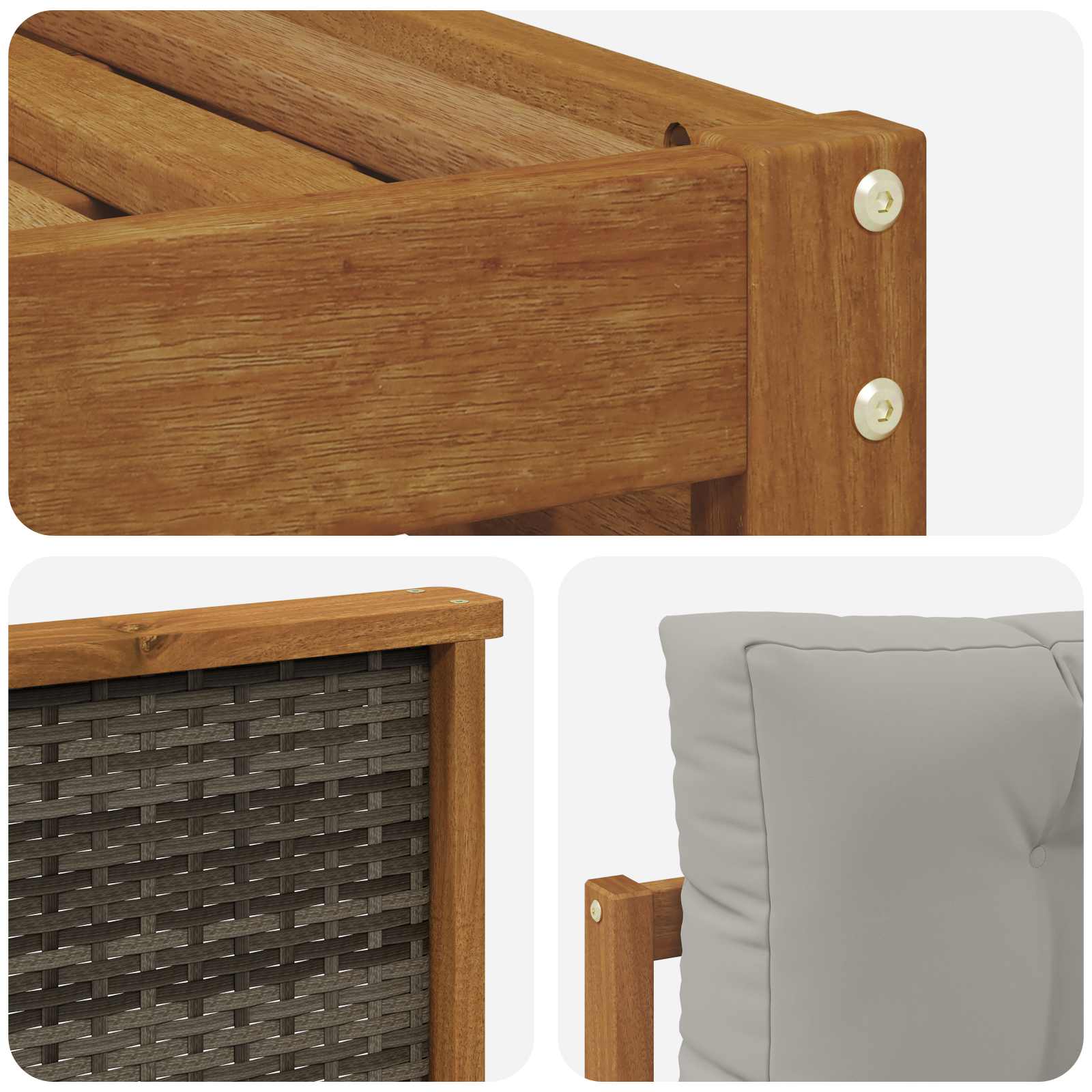 Setovi sofa s jastukom 11 pcs Čvrsto drvo akacije