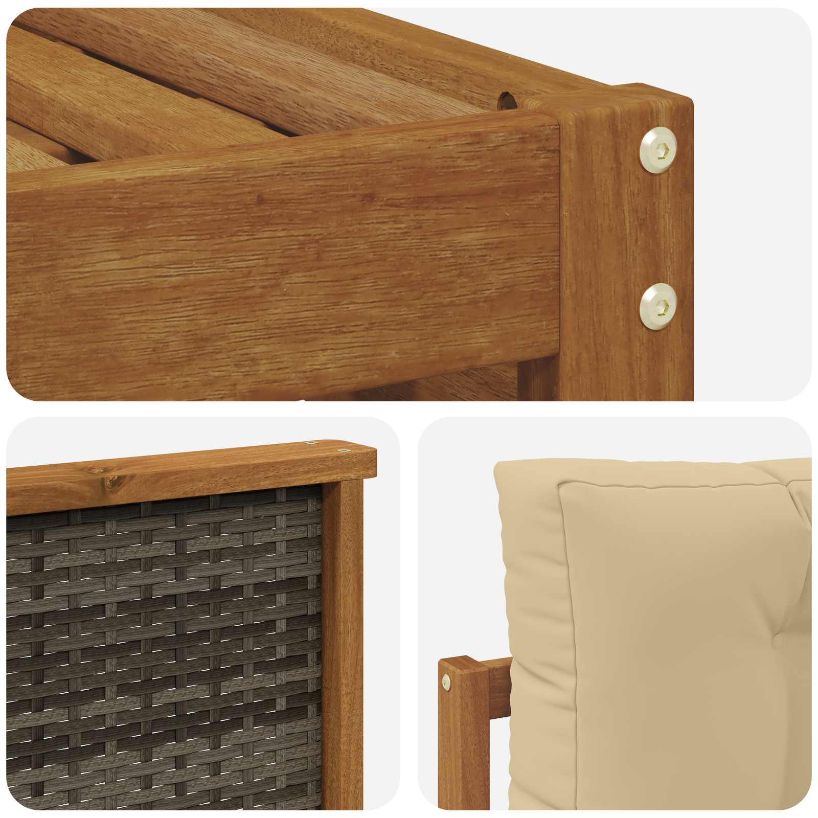 Setovi sofa s jastukom 11 pcs Čvrsto drvo akacije