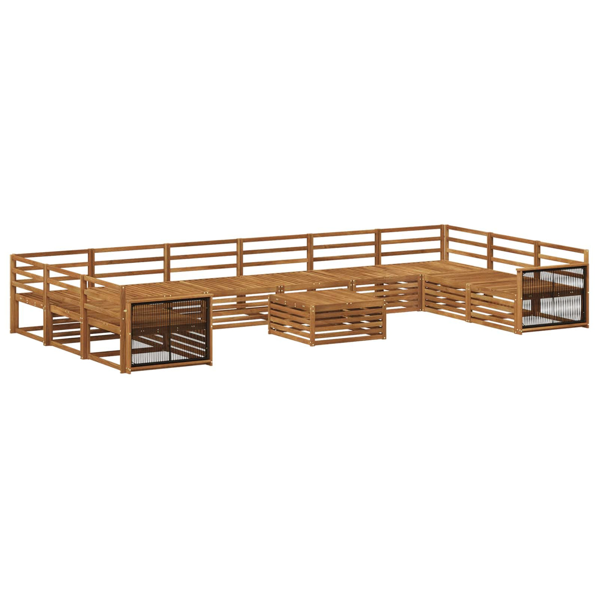 Setovi sofa 11 kom. Čvrsto drvo akacije