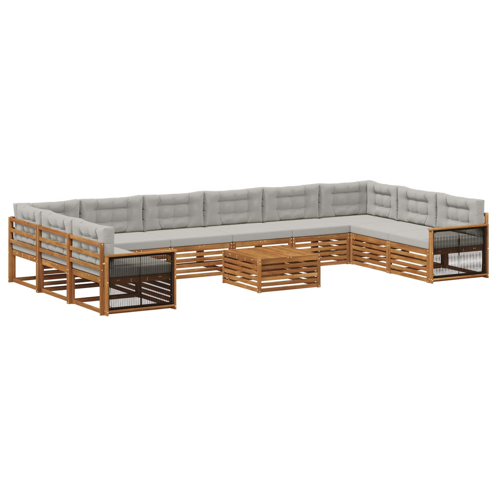 Setovi sofa s jastukom 11 pcs Čvrsto drvo akacije