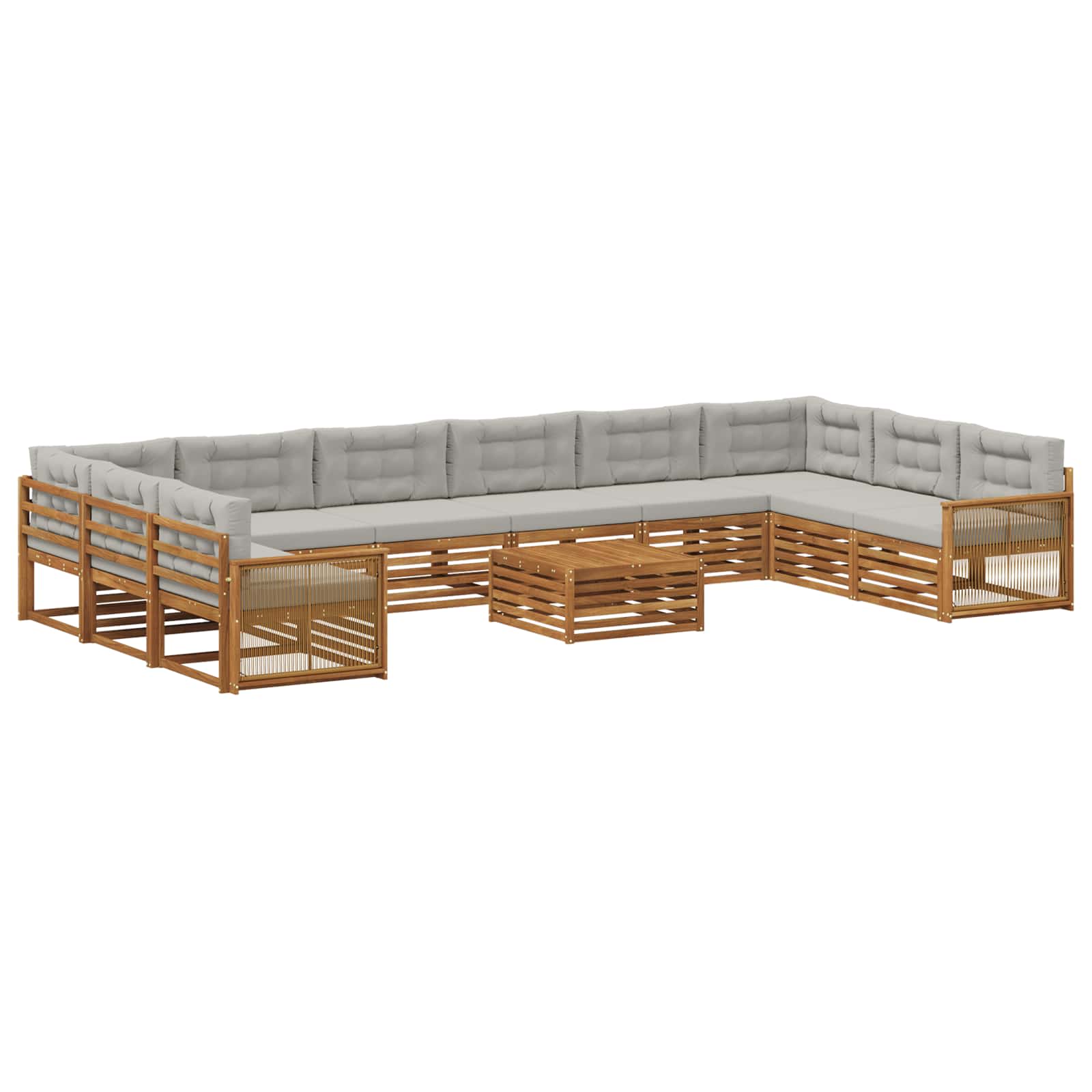 Setovi sofa s jastukom 11 pcs Čvrsto drvo akacije