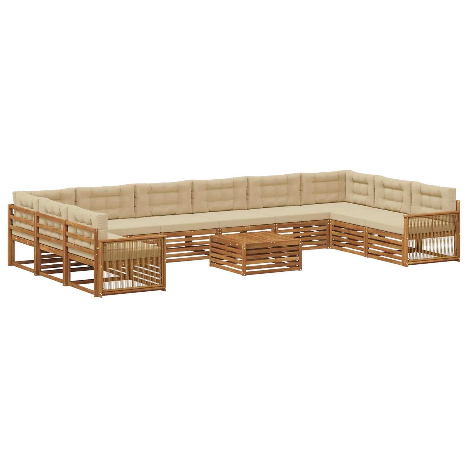 Setovi sofa s jastukom 11 pcs Čvrsto drvo akacije