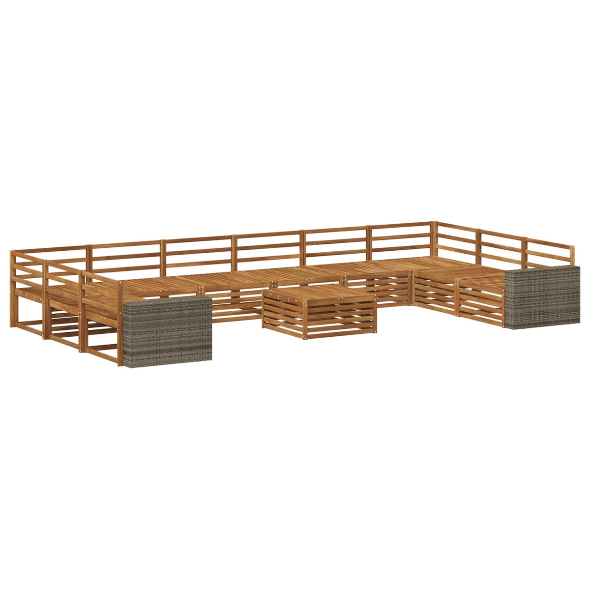 Setovi sofa 11 kom. Čvrsto drvo akacije