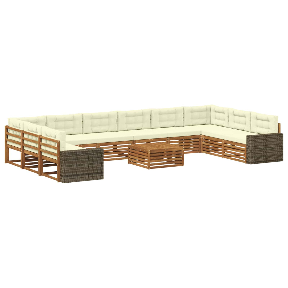 Setovi sofa 11 kom. Čvrsto drvo akacije