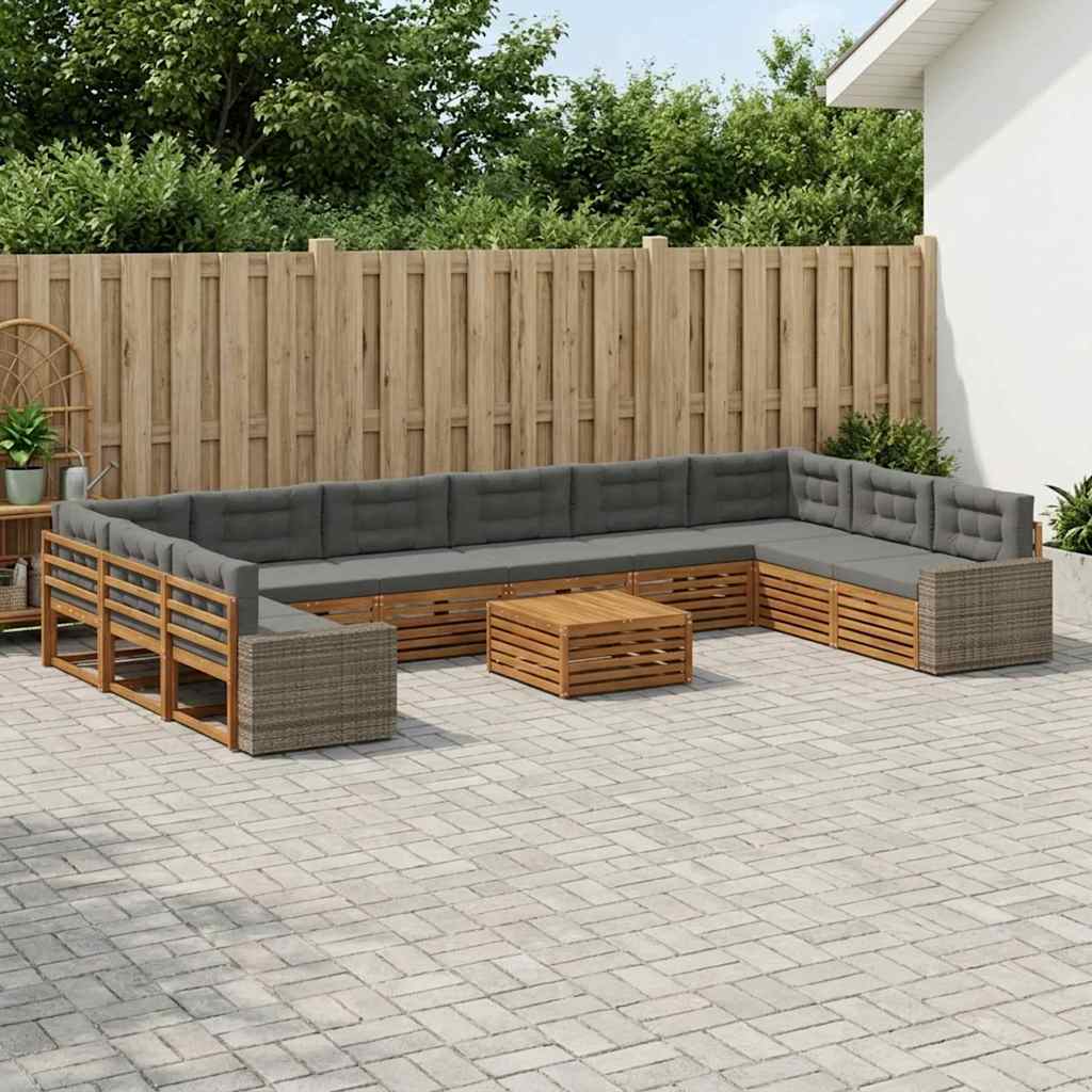 Setovi sofa 11 kom. Čvrsto drvo akacije