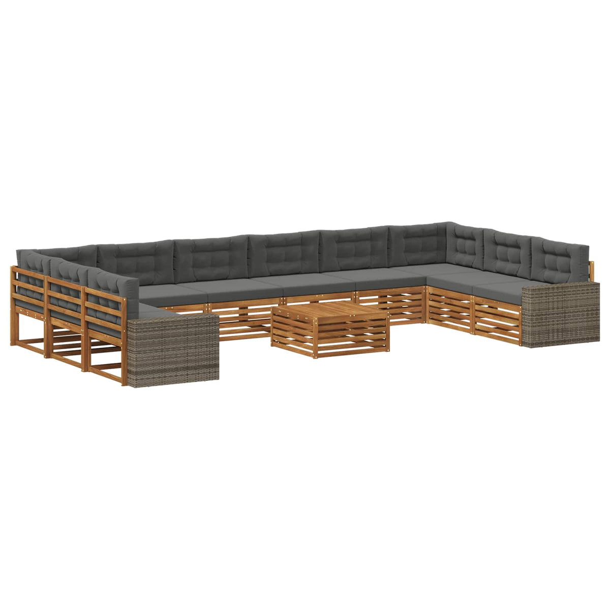 Setovi sofa 11 kom. Čvrsto drvo akacije