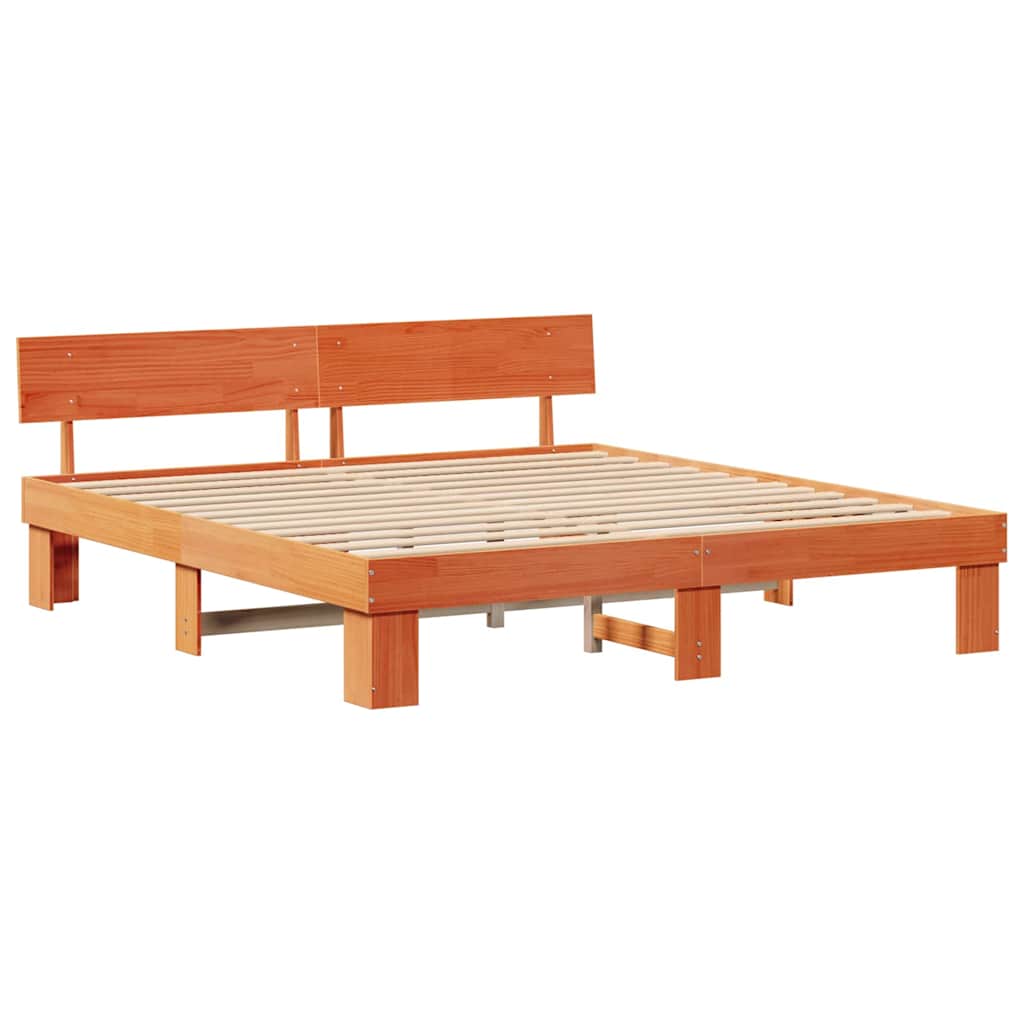 Krevetna konstrukcija s uzglavljem Vosak smeđa 200 x 200 cm