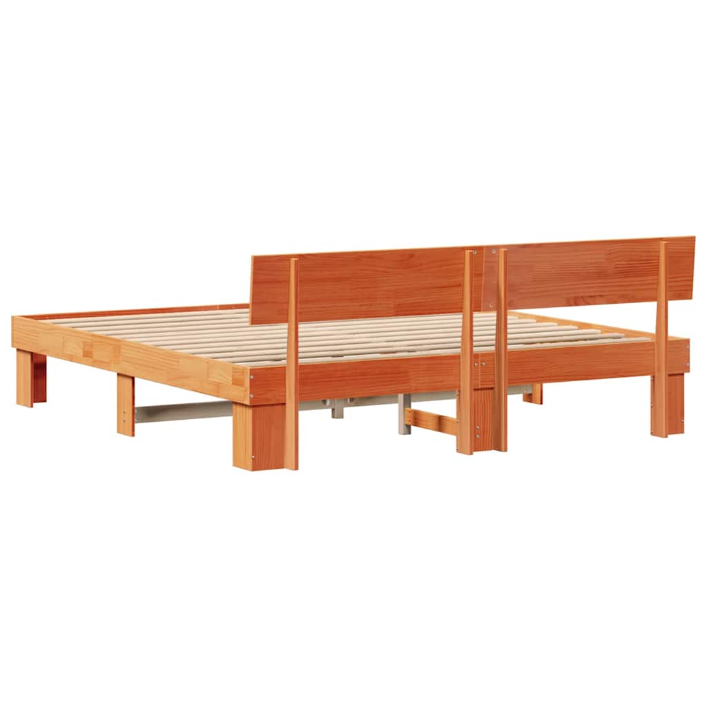 Krevetna konstrukcija s uzglavljem Vosak smeđa 200 x 200 cm
