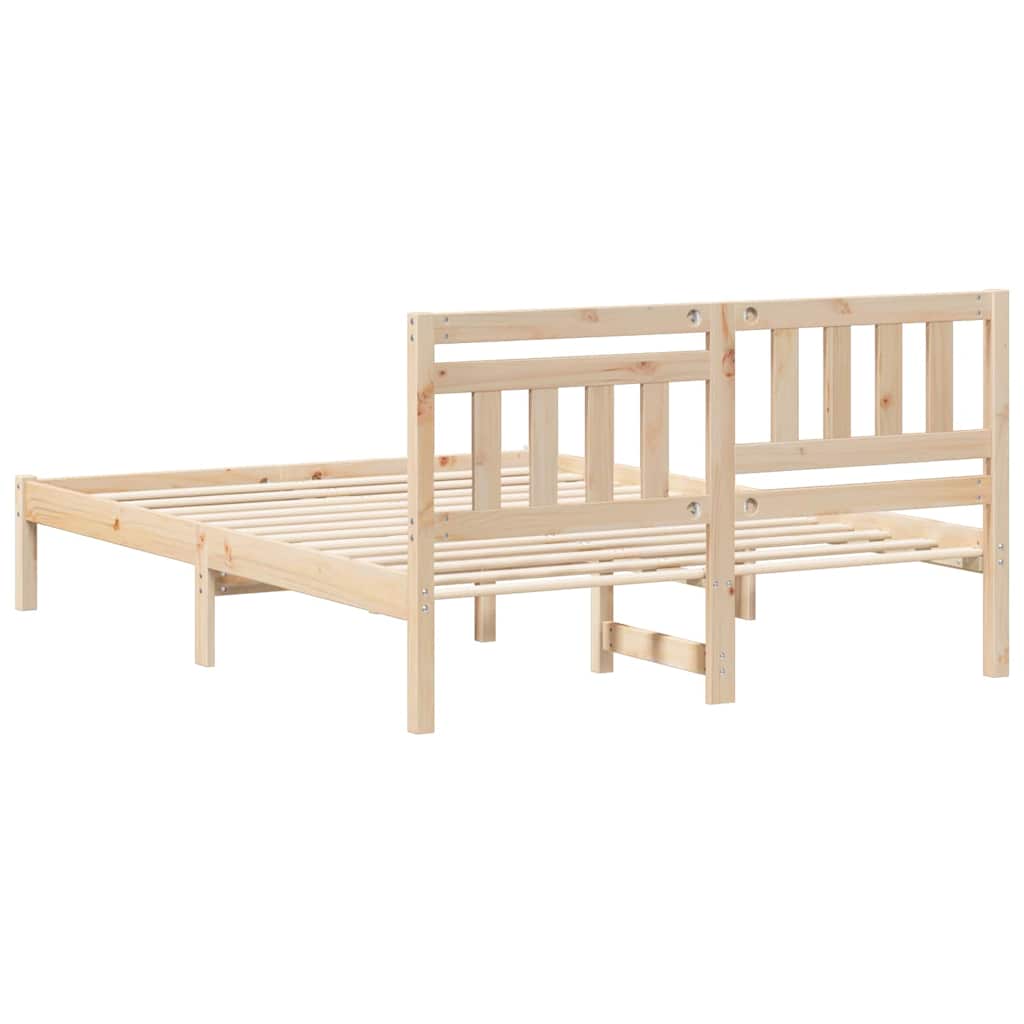 Krevetna konstrukcija Smeđa 140 x 190 cm Čvrsto borovo drvo