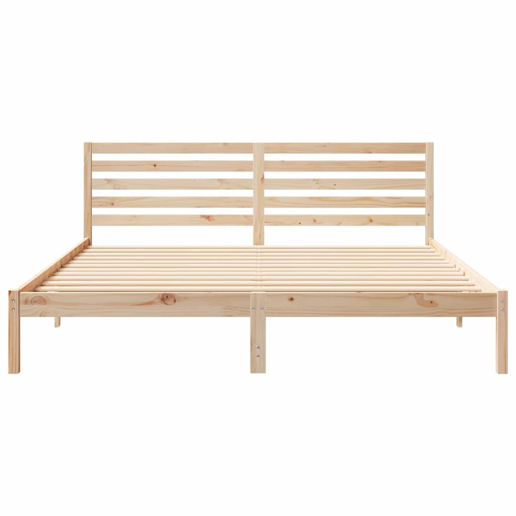 Krevetna konstrukcija Smeđa 200 x 200 cm Čvrsto borovo drvo