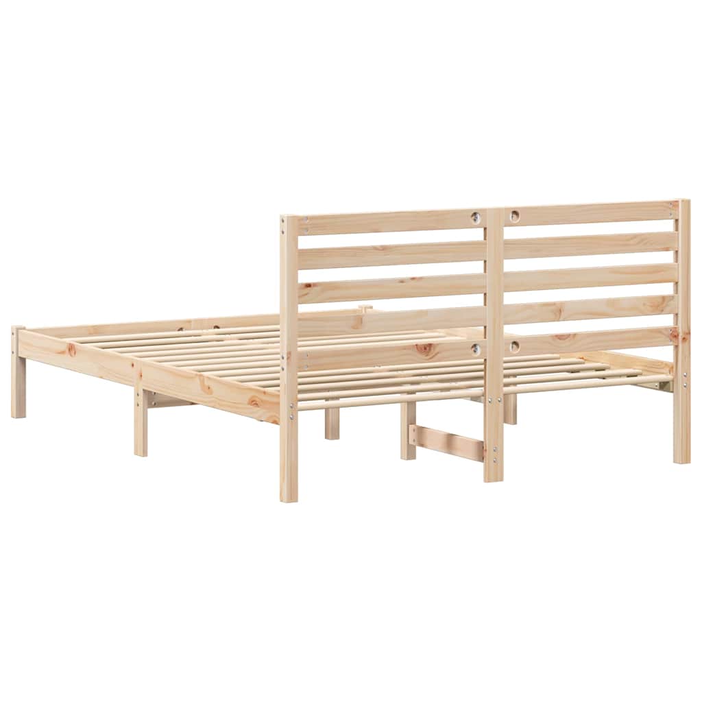 Krevetna konstrukcija Smeđa 120 x 200 cm Čvrsto borovo drvo