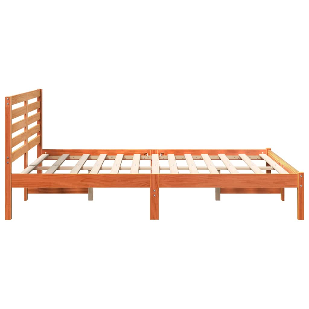 Krevetna konstrukcija s uzglavljem Vosak smeđa 135 x 190 cm