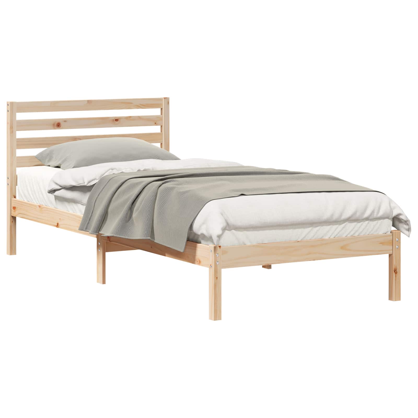 Krevetna konstrukcija Smeđa 80 x 210 cm Čvrsto borovo drvo