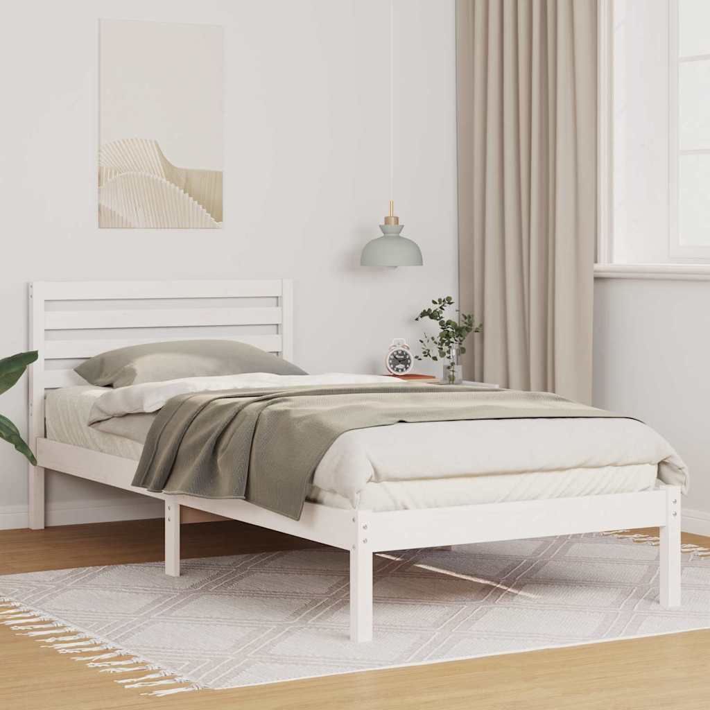 Krevetna konstrukcija Bijelo 80 x 210 cm Čvrsto borovo drvo