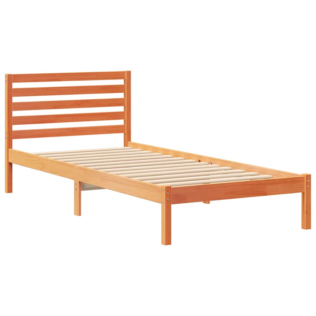 Krevetna konstrukcija s uzglavljem Vosak smeđa 90 x 210 cm