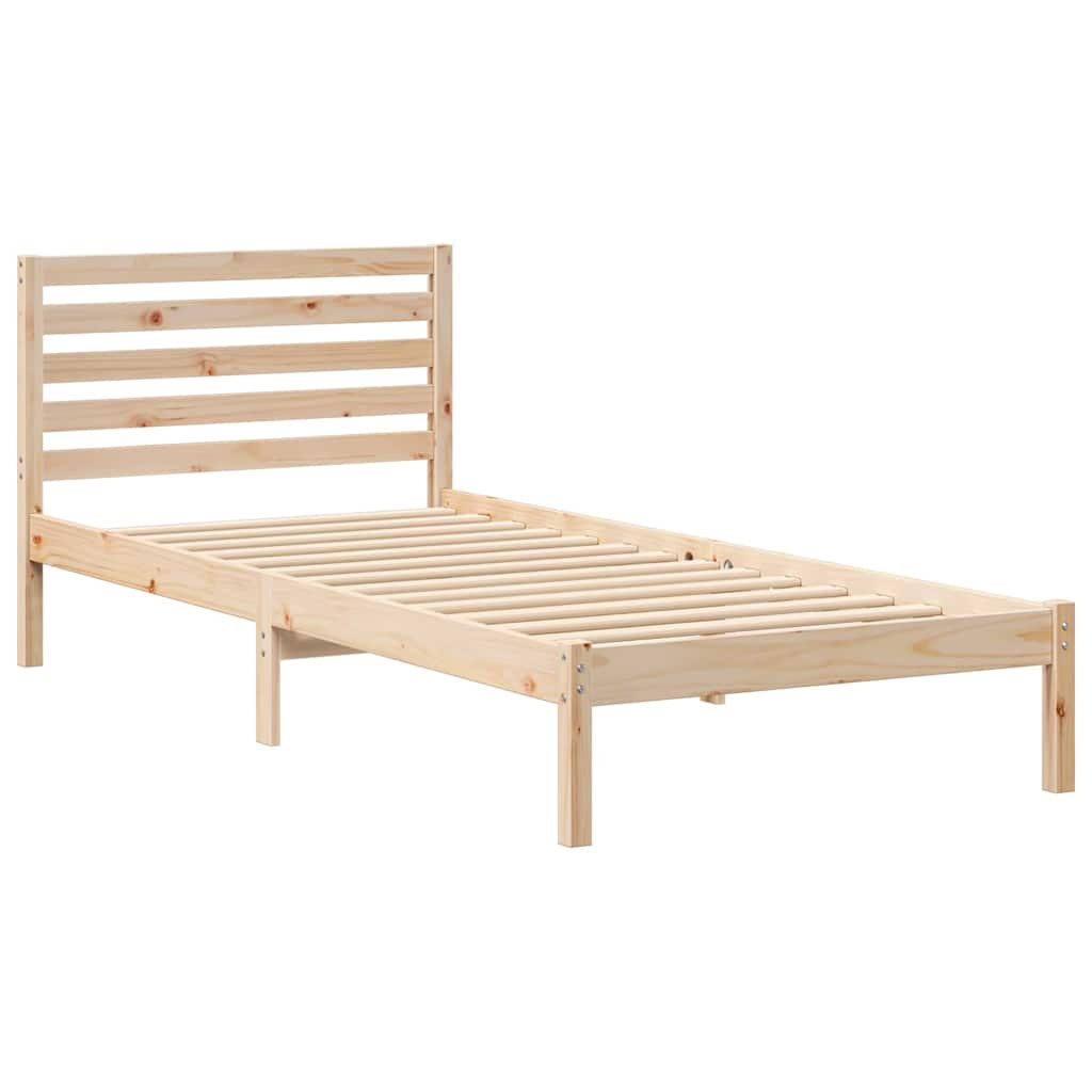 Krevetna konstrukcija Smeđa 100 x 210 cm Čvrsto borovo drvo