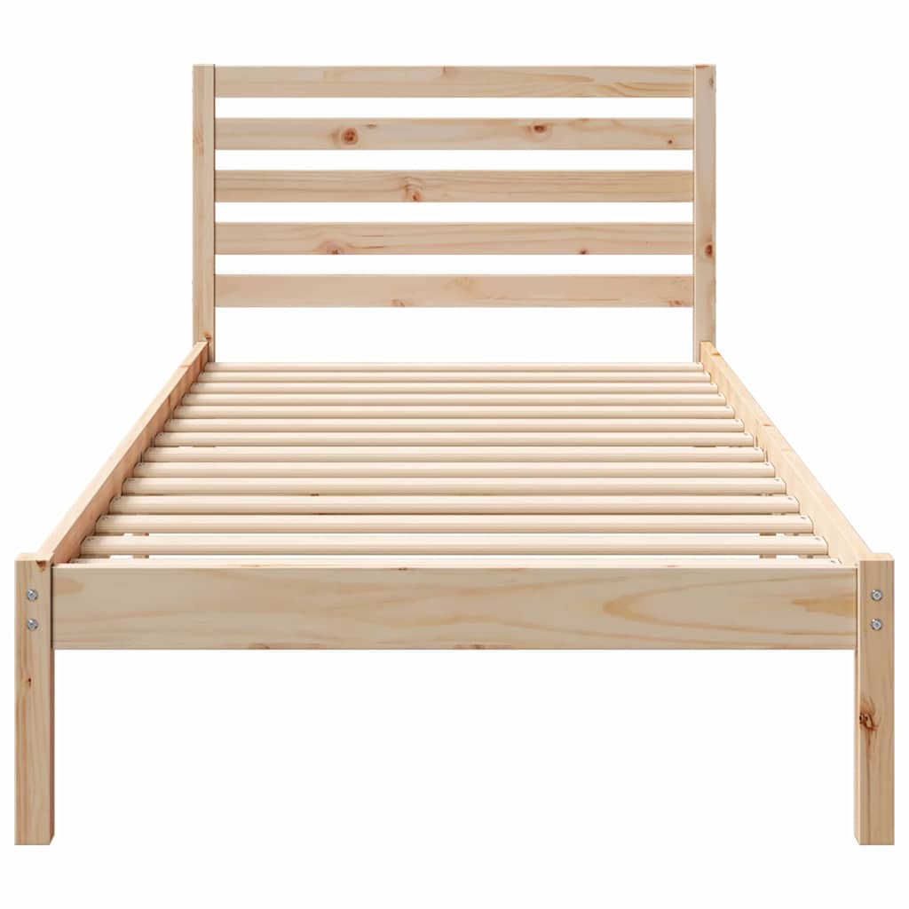 Krevetna konstrukcija Smeđa 100 x 210 cm Čvrsto borovo drvo