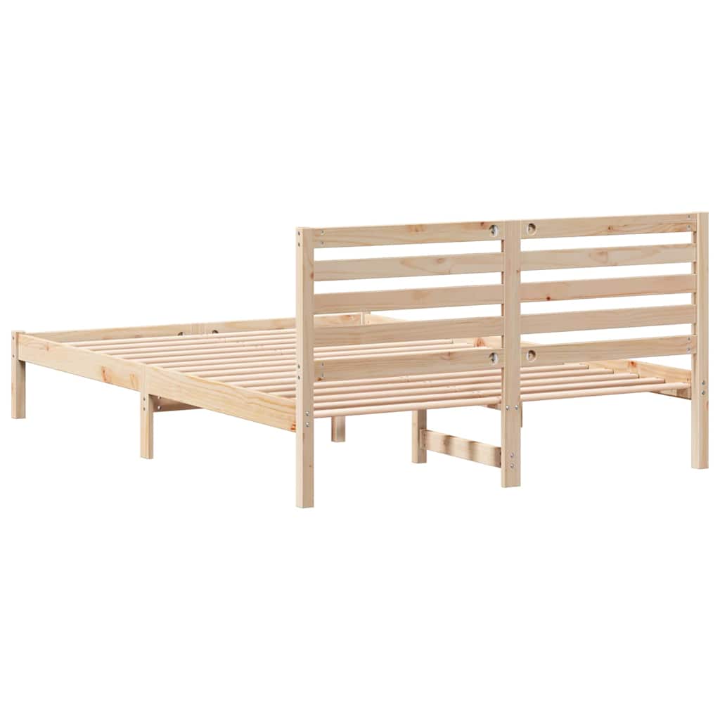 Krevetna konstrukcija Smeđa 140 x 210 cm Čvrsto borovo drvo