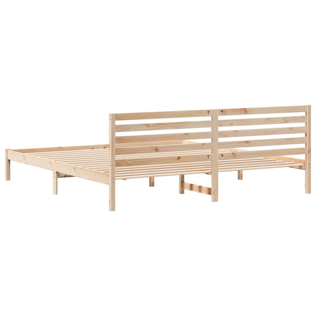 Krevetna konstrukcija Smeđa 200 x 210 cm Čvrsto borovo drvo
