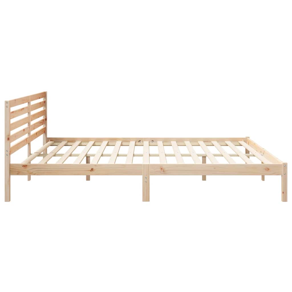 Krevetna konstrukcija Smeđa 200 x 210 cm Čvrsto borovo drvo