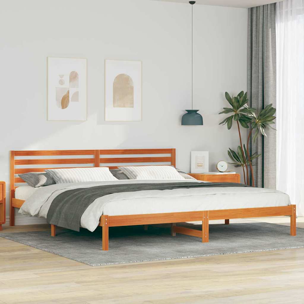 Krevetna konstrukcija s uzglavljem Vosak smeđa 200 x 210 cm