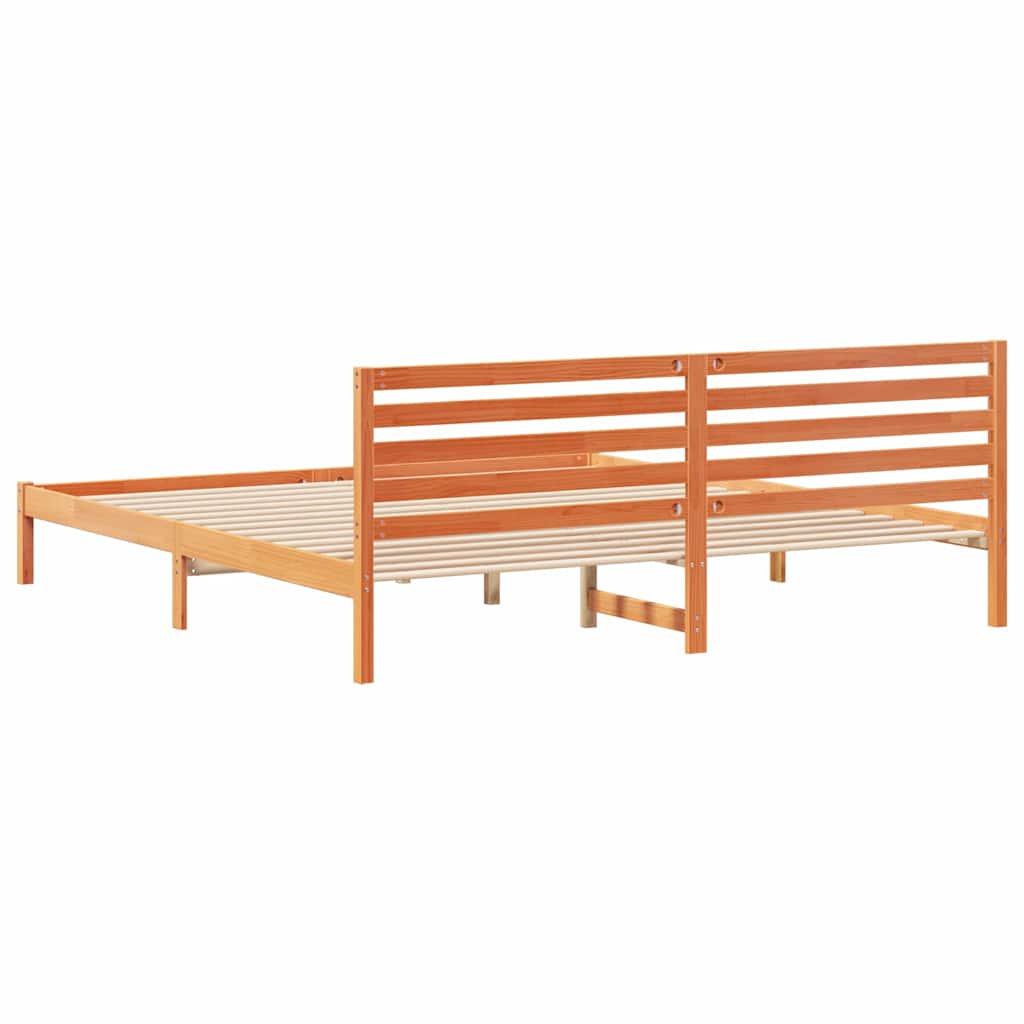 Krevetna konstrukcija s uzglavljem Vosak smeđa 200 x 210 cm
