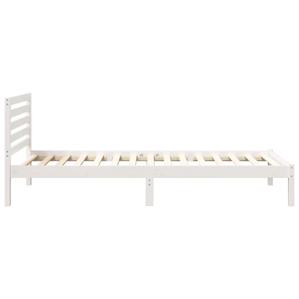 Krevetna konstrukcija Bijelo 80 x 220 cm Čvrsto borovo drvo