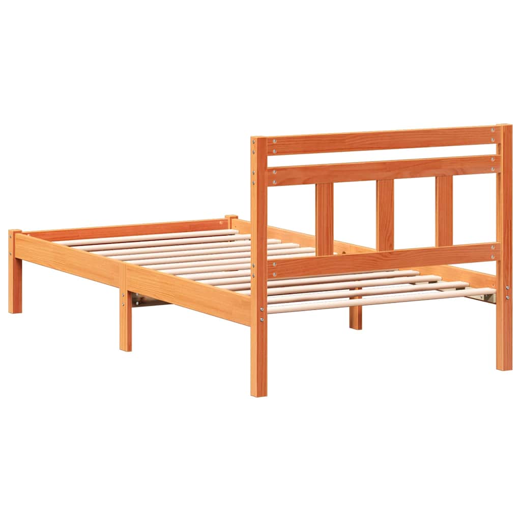 Krevetna konstrukcija Smeđa 75 x 190 cm Čvrsto borovo drvo