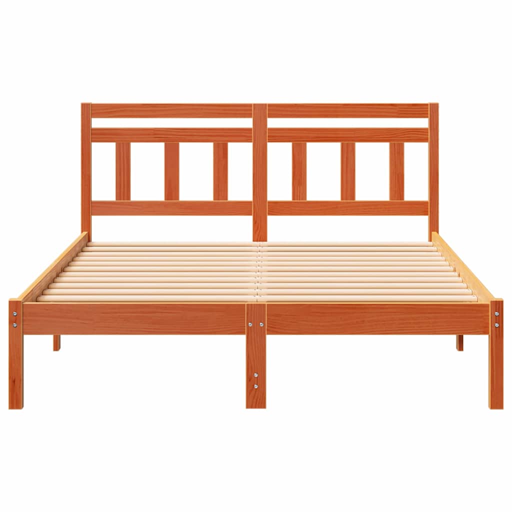 Krevetna konstrukcija Smeđa 120 x 190 cm Čvrsto borovo drvo