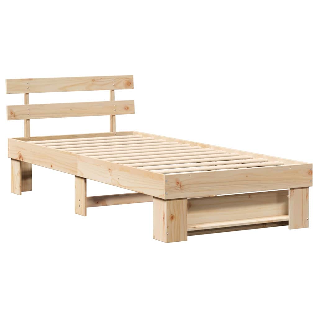 Krevetna konstrukcija Smeđa 75 x 190 cm Čvrsto borovo drvo