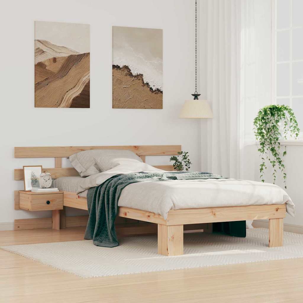 Krevetna konstrukcija Smeđa 90 x 190 cm Čvrsto borovo drvo