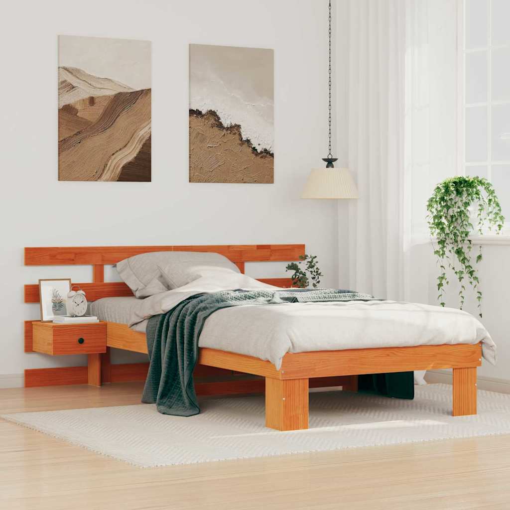 Krevetna konstrukcija s uzglavljem Vosak smeđa 90 x 190 cm