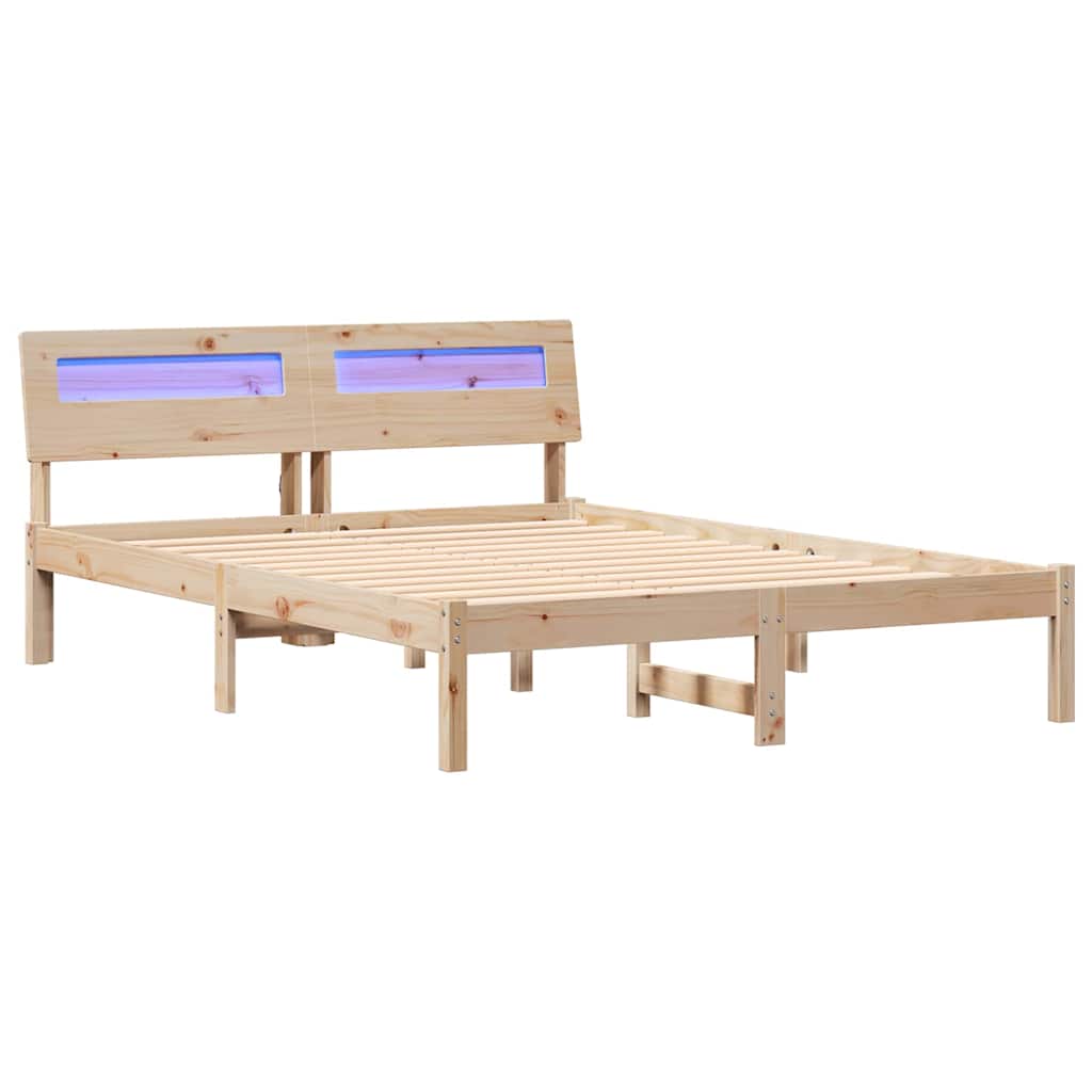 Krevetna konstrukcija Smeđa 135 x 190 cm Čvrsto borovo drvo