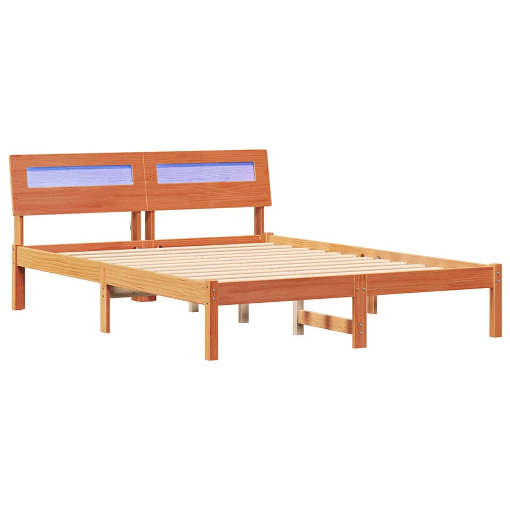 Krevetna konstrukcija s uzglavljem Vosak smeđa 120 x 190 cm