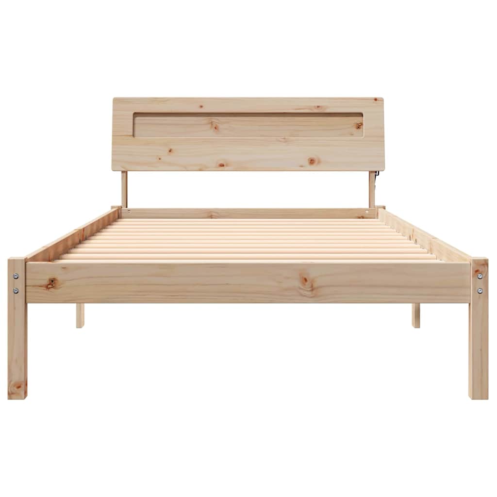 Krevetna konstrukcija Smeđa 90 x 200 cm Čvrsto borovo drvo